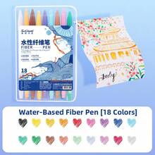 12/18/24/36/42 Colors Water-Based Fiber Tip Pens, Cute & Creative Coloring Markers, Journaling Pens, School & Office Supplies Gift Set