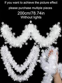 1 个 LED 白色雪花花环，用于圣诞树，无羽毛塑料装饰，适用于家庭和派对、教室家居室内外挂饰（LED 独立包装） - 彩色 - 查看 12
