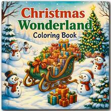 Christmas Wonderland Adult Coloring Book: Beautiful Christmas, Christmas Trees, Snowy Scenes, Etc., 24 Pages Of Exquisite Original Illustrations, Pearl Paper Cover And Thick Inner Pages, Christmas Gift, Halloween Gift, Birthday Gift, Party Gift, Back To School Gift, 7.9*7.9in, Relaxation Gift - Christmas Wonderland - View 2