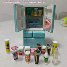 1套迷你房间微型冰箱模型，含10件微型食物模型，微型场景冰箱装饰。非电动，适合14岁以上儿童 - 均碼 - 查看 11