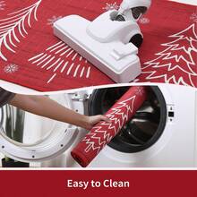 Christmas Kitchen Mat Washable Runner Rug Non Skid Kitchen Rugs And Mats Xmas Decorative Runner Mats Non-Slip Kitchen Floor Mat For Laundry Sink, 40*60 Cm+40*120cm - 紅色 - 查看 4