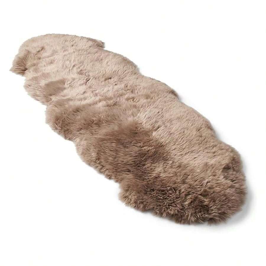 Real Sheepskin Rug 2x6 Ft | Sheepskin Rugs For Living Room And Sofa | Bedside Rugs For Bedrooms | Large Fluffy Rug Is Breathable & Heat-Regulating In Color Light Brown - Multicolor 850 - View 1