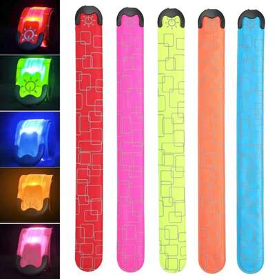 LED Wrist Band High Brightness Decorative Rechargeable LED Slap Glowing Night Running Armband Bracelet For Outdoor Sports Party