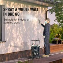 Tanque de presión para pintura en aerosol , 10 l/2,5 galones,30 L/8 galones, dos boquillas de 1,5 mm + 4 mm, dos pistolas de pintura en aerosol, 60 psi máx., 70 psi máx.,  para la industria, la decoración del hogar, la arquitectura, la construcción, la pintura automotriz - 30 litros - Ver 3