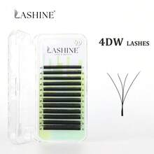 LASHINE 1盒12排黑色YY和W形睫毛YY 3D 4D 5D 6D W睫毛自然柔软自动开花C D 0.07mm 8-15mm 7-13mm混合长度三叶草睫毛预制扇形睫毛延长 - 黑色 - 查看 5