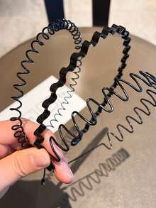 Simple Black Invisible Wave Hairband, Non-Slip Hair Clip, Headband For Washing Face, Hair Styling