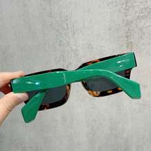 Retro Small Frame Square Marble Patterned Korean Style Glasses, PC (Polycarbonate), All Season - Multicolor - View 3