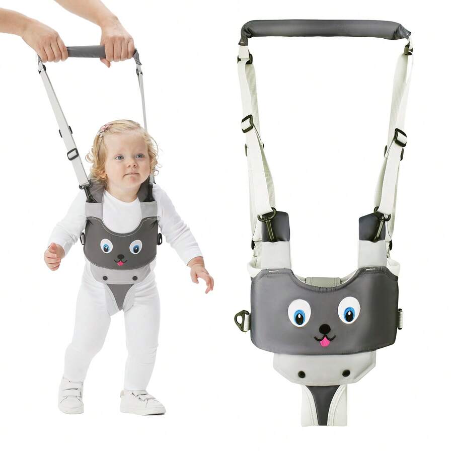 Baby Walker, Handheld Kids Toddler Walking Harness Helper Assistant Protective Belt Child Activity Walker Adjustable Standing Up Walking Learning Helper For Toddler 7-24 Month - 灰色小狗 - 查看 1