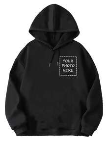 Áo nỉ có mũ tùy chỉnh, Hỗ trợ thiết kế cá nhân hóa với khẩu hiệu, Ảnh của riêng bạn, Họa tiết sáng tạo, Nhân vật Anime/Game, Ảnh cặp đôi/Thú cưng, Người nổi tiếng, Phù hợp cho mùa thu/đông - màu đen - Xem 4