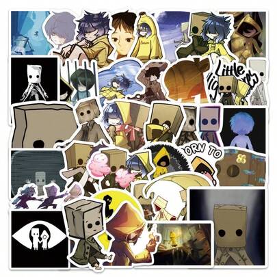 1pc/60pcs Little Nightmares Game Stickers - DIY Cosplay Stickers For Parties, Holidays, Crafts, Suitable For Laptops, Phones, Water Bottles - Disposable Paper Stickers With Semi-Glossy Finish, Waterproof And Diverse Shapes - Stitch Toys, Travel Toys, Classroom Fidget Toys, Mini Bath Toys, Christmas Stationery, Stress Ball - Birthday Gift, Christmas Gift, Christmas Eve Gift, Perfect Gift, Toys, Games