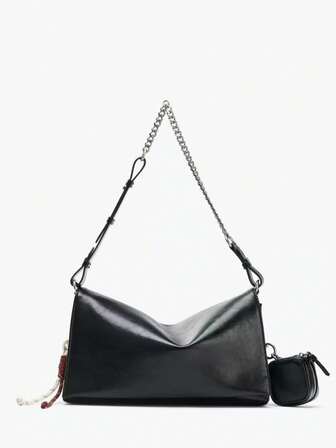 2025年秋季新款多饰扣翻盖磁扣手提包/单肩包