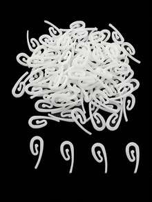 Conjunto de 100 Ganchos de Cortina de Plástico Branco - Estilo Moderno, Duráveis e Leves, Ideais para Cortinas, Persianas e Decoração de Janelas - Fácil Instalação, Sem Danos ao Tecido, Ferramenta para Pendurar Cortinas | Ganchos de Cortina Modernos | Ganchos de Plástico Duráveis e Práticos