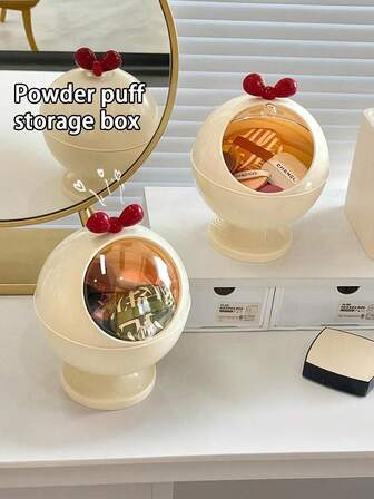 1pc Large Capacity Dustproof Makeup Organizer Box, Suitable For Storing Makeup Sponges, Lipsticks, Cosmetic Products On Vanity Table,Gifts For Women,Christmas Gifts,Gift Ideas For Women