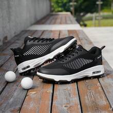Men's Golf Shoes Are Lightweight And Have Strong Grip Men's Outdoor Sports Shoes With A Mesh Surface Are Breathable - 黑色 - 查看 2