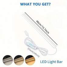 1 pièce Lampe de lecture LED intelligente avec bouton-poussoir, température de couleur à 3 couleurs, support magnétique, prise USB, luminosité et couleur réglables pour bureau, cuisine, espace de rangement, veilleuse murale, lampe d'armoire Éclairage LED moderne - Multicolore - Voir 14