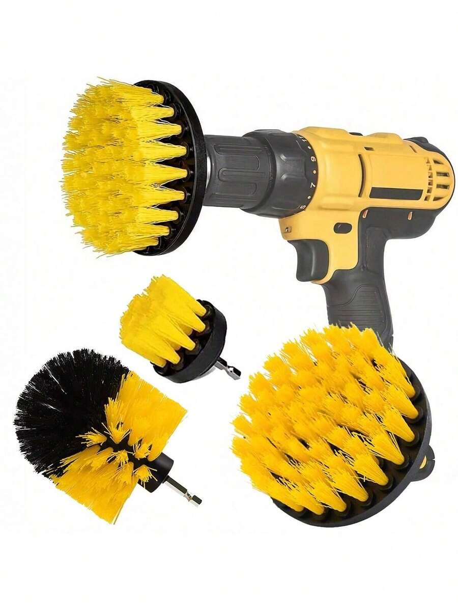 3 Pezzi Set di Spazzole per Trapano, Kit di Spazzole per Lavaggio e Pulizia con Potenza, Spazzole per Trapano Universali per Fughe, Pavimenti, Vasche, Docce, Piastrelle, Bagno e Cucina