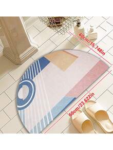 1 件波西米亚半圆形浴室地毯，柔软厚实的浴缸地毯，吸水防滑耐用门垫，浴室配件，家居装饰，房间装饰 - 彩色 - 查看 20