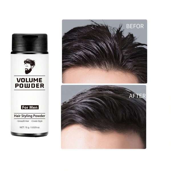 Men's Hair Volumizing Powder, Increases Hair Volume And Density, Creates Natural Non-Greasy Styling Effect, Long-Lasting Hold All Day, Enhances Overall Hair Appearance