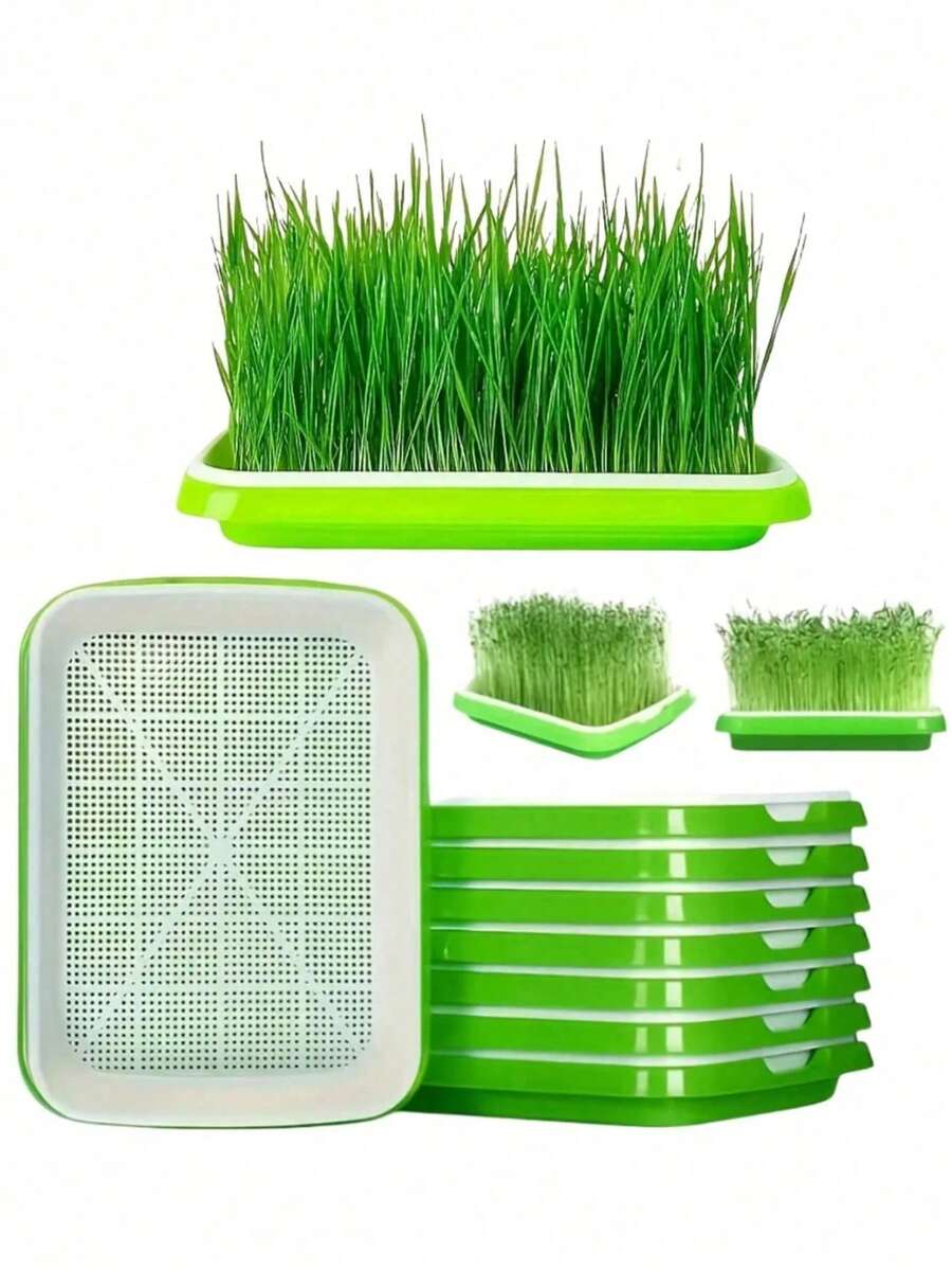 2 套“快速收获”种子发芽套件，适用于豌豆、豆类、小麦和宠物草本植物 - 带排水孔的水培发芽托盘（不含种子）
