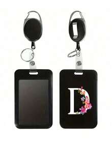 Ví đựng thẻ ID màu đen có kẹp cuộn rút màu đen, in chữ cái đầu tên hoa màu trắng, ví đựng thẻ chống trộm, ví đựng thẻ nhựa cứng có khe xỏ ngón tay cái màu đen, ví đựng thẻ ID có thể mở rộng, bảo vệ thẻ bảo hiểm y tế, bảo vệ thẻ y tế/an sinh xã hội chống thấm nước, ví đựng thẻ đi lại, đựng thẻ ăn, nhỏ gọn, vật dụng thiết yếu hàng ngày, quà tặng ngày lễ, quà sinh nhật, quà mùa thu/đông, quà Giáng sinh. - màu đen - Xem 14