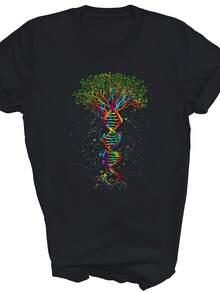 Camiseta unisex de regalo para biólogo genetista con diseño del árbol de la vida y ADN - Estilo 3 - Ver 1