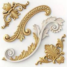 1pc Baroque European Embossed Frame Silicone Mold - Elegant Greek Key & Scroll Design, Gold & White Greek Letter Motif, Suitable For Plaster, Wax, Clay, Resin Greek/Roman Art Shaping - Grey - View 7