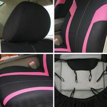 4pcs/9pcs Colorful Striped Mesh Car Seat Covers, Fit For Regular 5-Seat Vehicles