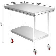 Stainless Steel Work Table 35 X 24 X 33 Inch, 700 LBS Load Capacity With 4 Wheels, 3 Adjustable Height Levels, Heavy Duty Food Prep Worktable For Commercial Kitchen Restaurant, Silver - 35 X 24 X 33 Inch - View 10
