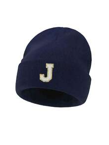 1 件儿童 A-Z 26 字母印花针织帽，柔软温暖秋冬头饰，适合婴儿少女女孩日常使用生日礼物