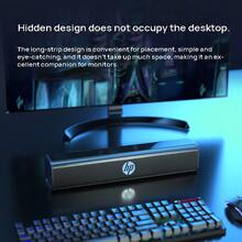 HP WS10 Speaker Long Desktop Speaker Home Subwoofer Stereo Surround Sound Gaming Esports Enjoy Black Myth - Black - View 2