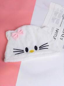 SANRIO 1 pieza Gorro de peluche tejido con lazo de Hello Kitty lindo y de dibujos animados, con forro térmico grueso y protección para las orejas, adecuado para el invierno - Multicolor - Ver 7