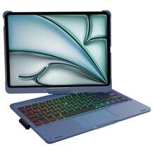 Keyboard Case For IPad 10th Generation&IPad 11th(A16,2025),IPad Air 11(M3,M2/IPad Pro 11 Inch Keyboard,360°Swivel,7 Use Modes,Rainbow Backlight - Lake Blue - View 1