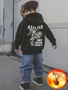 1pc Boys' Casual Graphic Print Pullover Hoodie Sweatshirt, Warm Thermal Lined, Long Sleeve, Autumn/Winter - Inspirational Hoodie Designed For Future Leaders To Change The World