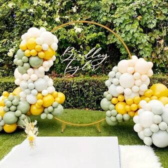 1pc 1.8m/70.92in Diameter Balloon Arch, Eternal & Elegant Gold Metal Round Arch - Ideal For Weddings, Birthdays, Baby Showers Etc. - Multipurpose Balloon Stand Frame, Suitable For Indoor/Outdoor Decor