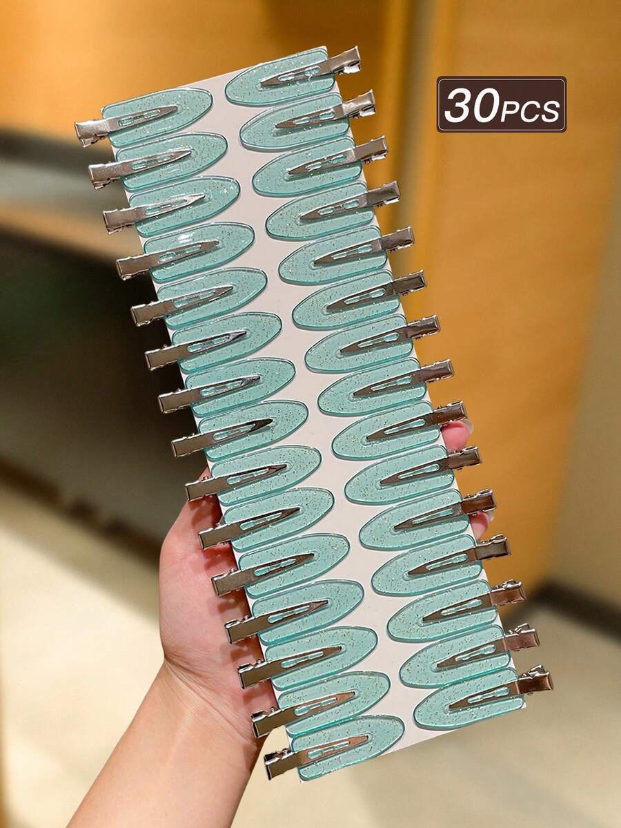 30pcs Women's Transparent Blue Hair Clips, Minimalist Style, Small Hair Clips, Alligator Clip Design, Female Hair Accessories, Hair Clips, Vacation Accessories, Suitable For Daily Casual And Outdoor Wear, Hair Accessories, Female Accessories., Hair Slide, Hair Barrettes, Head Accessories, Hairpin,Summer,Holiday,Travel,Festival,Party