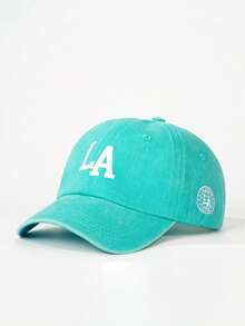 1pc Embroidered LA Washed Baseball Cap, Adjustable Outdoor Sun Protection Casual Hat Suitable For Spring/Autumn Travel, Beach, Vacation, Men, Y2K Style - Baseball Cap - View 5