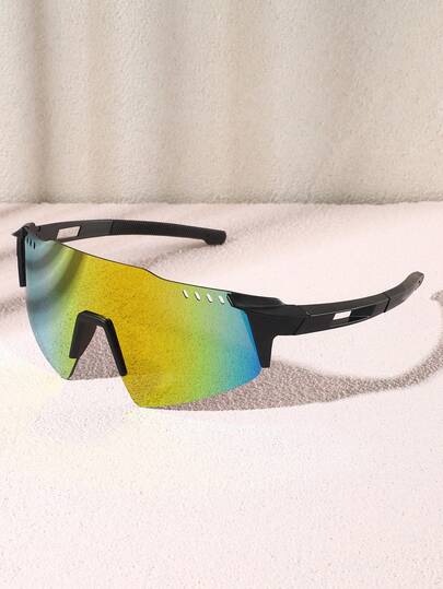 نظارة ركوب الدراجات للرجال والنساء، نظارة رياضية مضادة للرياح والرمال، نظارة ماراثون مضادة للرذاذ بإطار كبير عصري قطعة واحدة