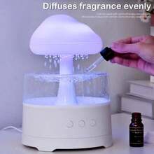 1pc Colorful Mist Humidifier, Raindrop Aroma Diffuser, 3 Adjustable Modes, USB Powered, Suitable For Home & Office Use - Multicolor - View 6