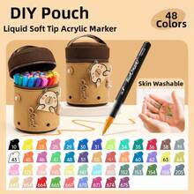24/36/48/60/80 Colors Soft Tip Acrylic Marker Pens, Liquid Ink, For Students, Artists, Children Drawing, Watercolor Pens, Back To School Supplies, Gifts