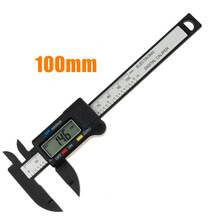 150mm 100mm Electronic Digital Calipers Carbon Fibre Dial Vernier Calipers Micrometers Measuring Tools Digital Rulers For Inside And Outside Diameters, Precision Measurements, Jewelry & DIY Use - Black - View 7