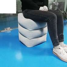 Almohada Hinchable Para Reposapiés Viaje Cama Avión Inflable 7pcs Almohada reposapiés inflable de viaje ajustable en altura 3 capas Cama infantil para avión Coche Autobús Viaje Azul marino - Gris - Ver 8