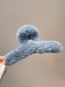 3 件/1 件女士秋冬可爱毛绒黑/白/灰色 4.33 英寸轻质发夹，时尚百搭高端优雅简约纯色发夹，适合日常外出、休闲、派对、通勤、度假、发型设计、洗脸、化妆、搭配服装发夹发夹发夹发夹，爪夹秋季女士发饰