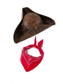Pirate Hat Set Costume Combo Pirate Hat Mask Bandana Set Activity Costume Cosplay Party Outfit Halloween - Multicolor - View 3