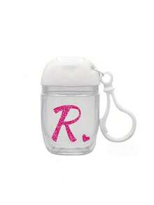 Rose Red Gold Letter Love A-Z Creative Printing Pattern, Transparent Hand Sanitizer Empty Bottle, Travel, Bracket Hook White Flip, Reusable Lid, Portable Empty Bottle Can Be Refilled, Cosmetics Container, Suitable For Liquid Lotion, Travel, Family Storage, Outdoor Travel, Is A Thoughtful Gift For Family And Friends, Graduation Gift, Mother's Day Gift, Anniversary Gift.