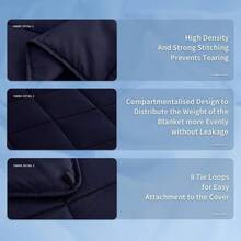 Weighted Blanket Adults 20 Lbs, 60x 80 Size Soft Cooling Heavy Blanket Sleeping, Apply To 190 - 210 Lbs Body, Thick Breathable Blanket With Glass Bead, Easy Care - 01-海軍藍 + 36"*48"-3磅 - 查看 5