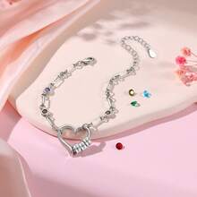 1pc Personalized Birthstone Family Bracelet, Mother's Day Gift, Elegant Birthstone Jewelry, Gift For Mom, Birthday Present - Multicolor - View 5