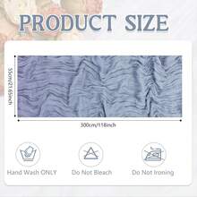 6/10Packs Cheesecloth Table Runner 20 X 120 Inch Gauze 10FT Semi Sheer Boho Fabric Cheese Cloth Table Runner For Wedding Party Birthday Baby Bridal Shower - 藍色 - 查看 2