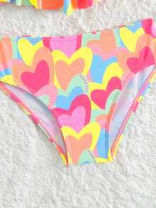 2025 New Children's Cute Country Style Beach Leisure Swimsuit Two Pieces Set - Multicolor - View 5