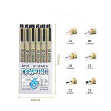 6pcs/12pcs Drawing Pen Fineliner Pen Black: Micro Set Waterproof Artist Art Pen Fine Liner Micro Point Tip Ink Marker Art Supplies Adult Drawing Supply Anime Gift Sketch Manga Outline Watercolor Zentangle