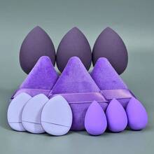 12 件装 Purezza PU 美妆蛋套装，低过敏性，不含乳胶，不油腻，适合所有肤质，无香型化妆海绵，面部化妆海绵，价格实惠，情人节礼物，廉价商品，旅行必备，房间装饰，情人节礼物，廉价小物，房间，1 美元商品，度假必备，女士礼物，卧室，情人节，99 美分 - 隨機顏色-12pcs套裝 - 查看 7